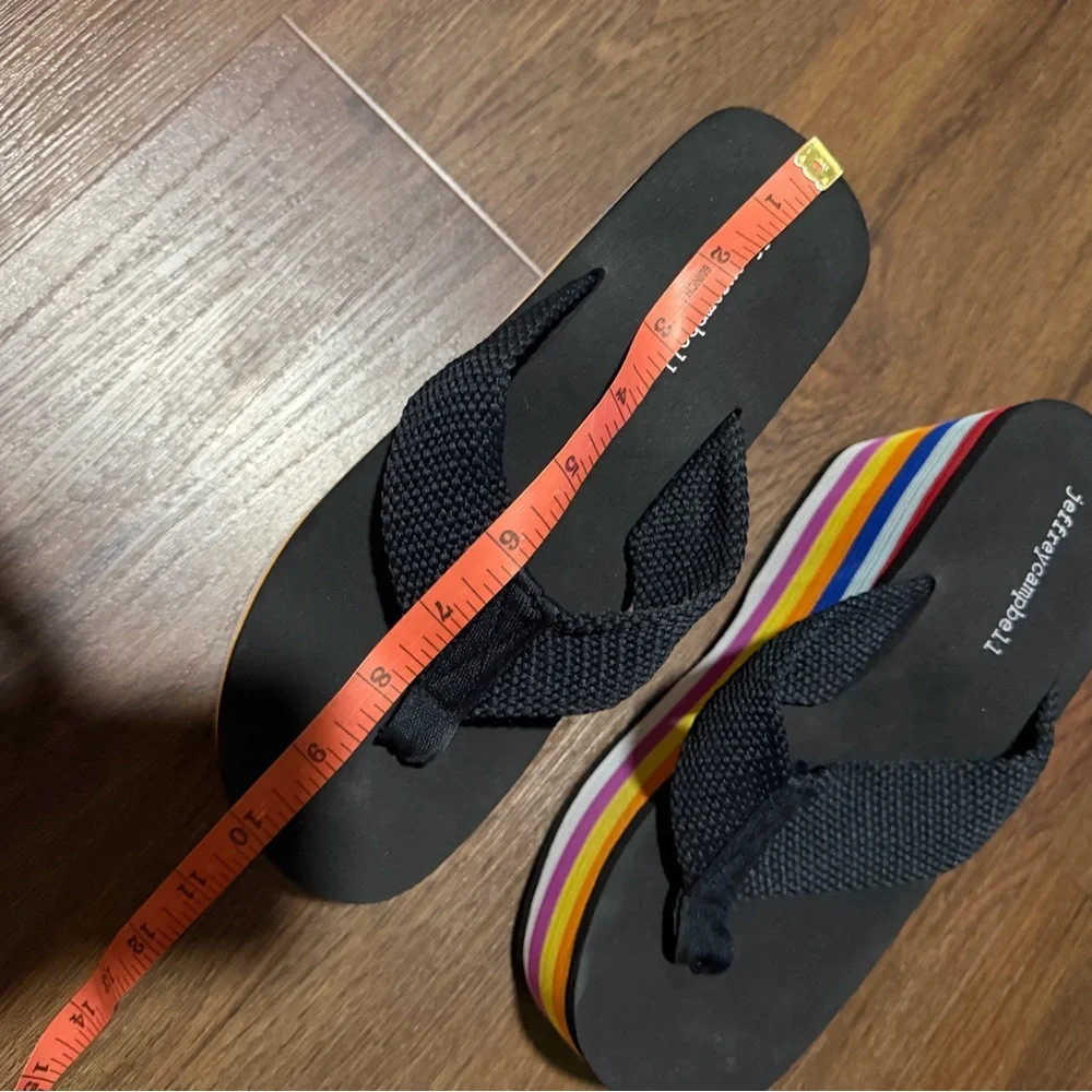 Rare Jeffrey Campbell black rainbow platform y2k 90s sandal spring casual $200